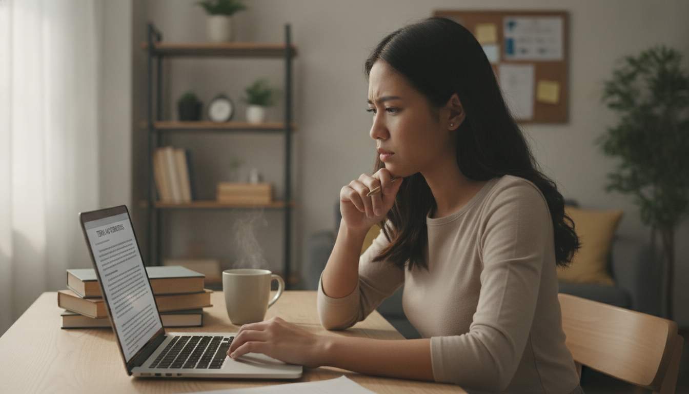 Understanding Our Terms at YYYPH Filipino woman reviewing terms